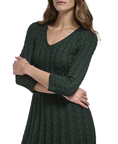 Jessica Howard Women's Plus Fit & Flare Soft ¾ Sleeve Short Dress, Hunter, 1X #TOP3