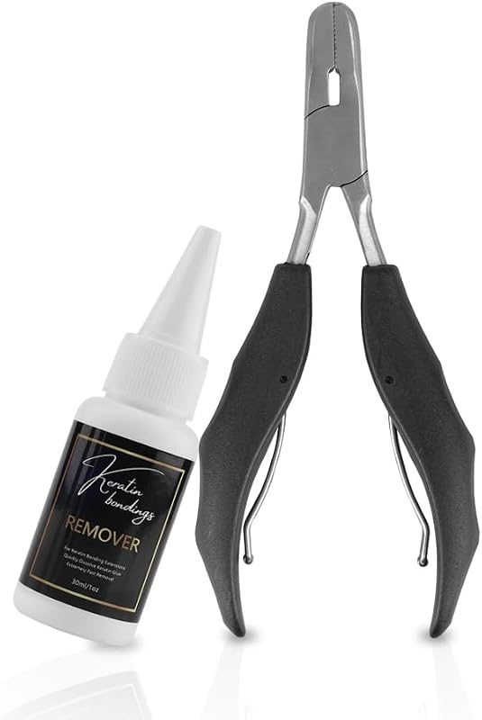 30ml Hair Extension Remover Kit for Keratin Extensions Hot Melt Glue Remover Keratin Bonding Fusion Bond Crusher Pliers Quickly Dissolve