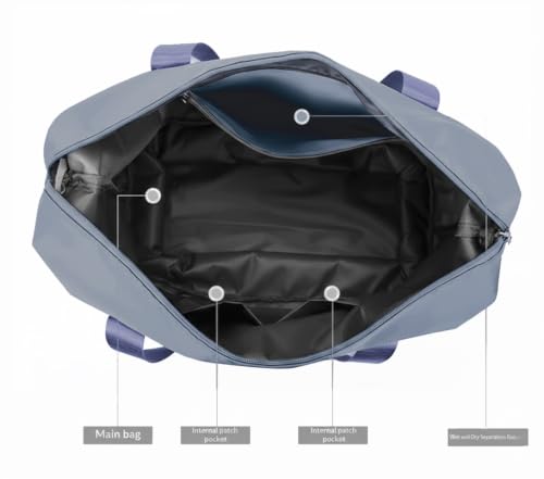 Image of WILDHORN 40 Liters Nylon Expandable Travel Duffle Bag for Men & Women, Waterproof Weekender Luggage Bag, Foldable Gym & Overnight Travel Hand Bag with Wet & Dry Compartment (Blue)
