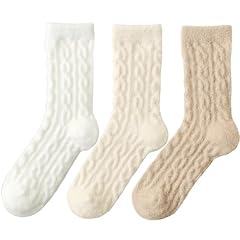 3 Pairs, White+beige+khaki