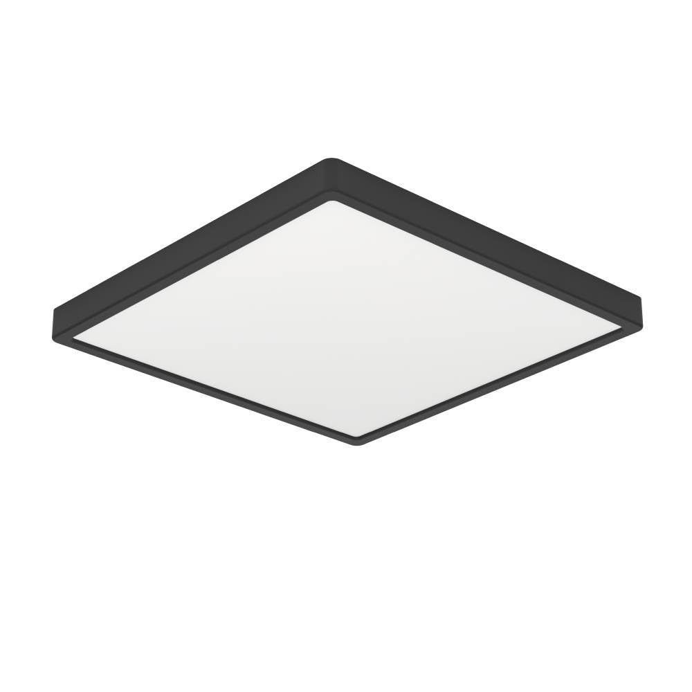 Eglo Fueva 6 Lámpara de techo LED cuadrada para baño, de plástico, en blanco y negro, color de luz blanco cálido o blanco frío, IP44, 15 x 15 cm