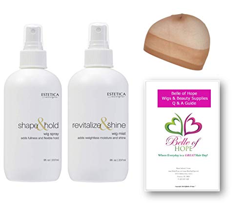Estetica Designs Wig Care Bundles, Wig Cap and 19 Page Belle of Hope Q & A Guide (4pc Styling Kit)