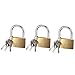 Fleymu mosiężne małe kłódki z kluczem wysoka ochrona kłódka mała antycięta mosiężna walizka zestaw najlepiej nadaje się do przechowywania jednostek, szop, garaży, siłowni lub szafki szkolnej i bagażu (3 sztuki)