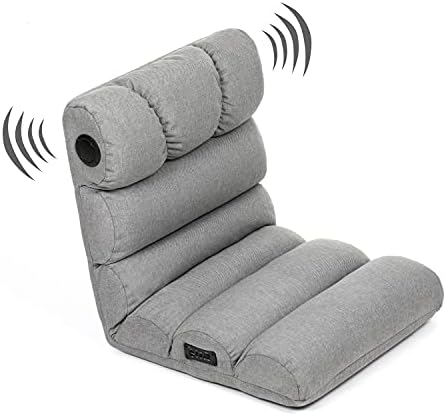 Audio Bum Bluetooth Audio Ground Gaming Chair with Audio system; Foldable Gaming Chair for Children, Teenagers, and Adults. Gamer Chair, Meditation, Motion pictures and Dorm Room Ground Lounger, Gray