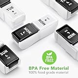 Opret Weekly Pill Organiser, Small Pill Box 7 Day 2 Times a Day for AM PM, Portable Travel Tablet Organiser with 14 Removable Compartments, for Vitamins Supplements Medication (Black & White) - Image 6