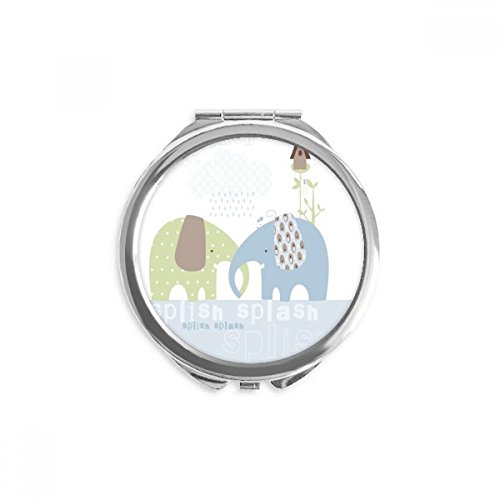 Miroir rond maquillage de poche cadeau idéal motif éléphant bleu DIYthinker