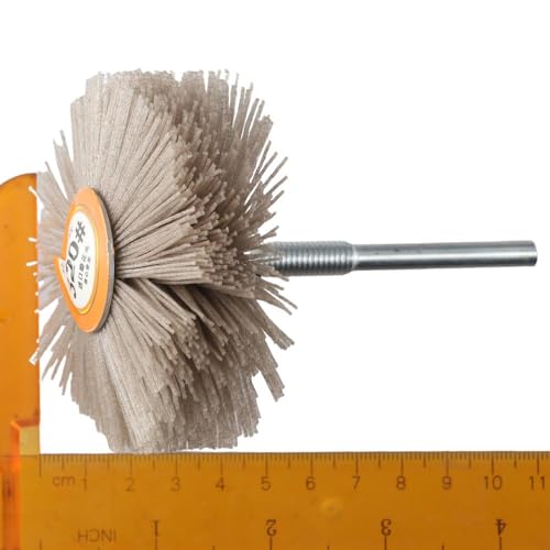 Image of Nylon Wheel Brush 6mm Threaded Shank,Abrasive Grinding Head Metal Not Corrode Crimped(120 Grits)