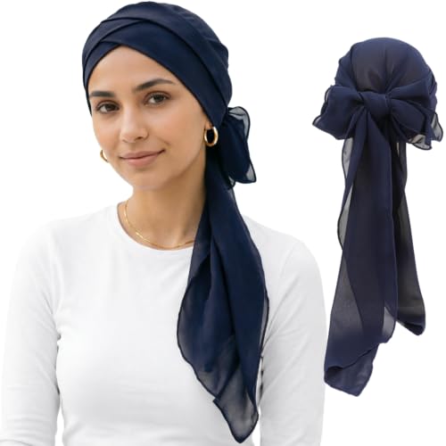 Image of DRESHOW Turban Headwrap for Women Long Hair Head Scarf Headwraps Chemo Headwear Lightweight Hair Loss Covering Hat
