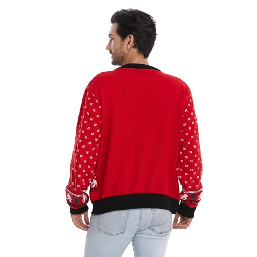 Light-Up Bigfoot Red Fair Isle Jumper, alternative view 3