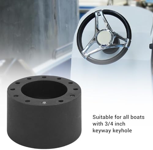 Boat Steering Wheel Hub Adapter, Metal, 3/4 Inch Keyway, 5mm Screw Holes, Compatible with Standard 6 Hole Wheels, Universal Fit for Boats