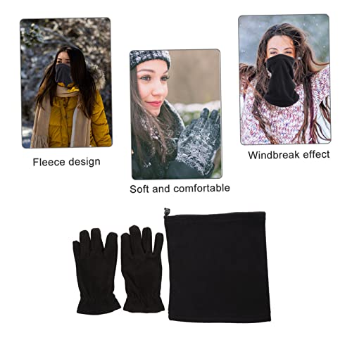 Cold Protection Fleece Gloves and Scarf Accessories Warm Suit for Windy Days Durable and Comfortable for3
