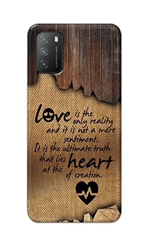 Image of PRINTFIDAA Love is The Only Reality and It is Not Mere Sentiment Printed Designer Hard Case for Poco M3 Back Cover -(e) RPM1010