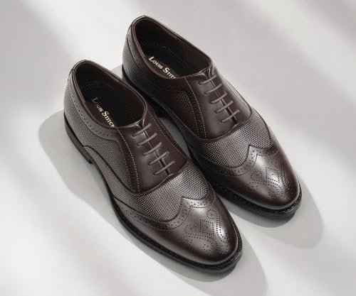 Image of LOUIS STITCH Men's Formal Lace-Up Brogue Shoes | Formal Lace-Up Shoes for Men | Business & Occasion Wear | LSVSBG-1