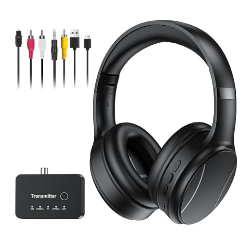 Wireless TV Headphones Bluetooth & 2.4G Dual-Mode with Mic