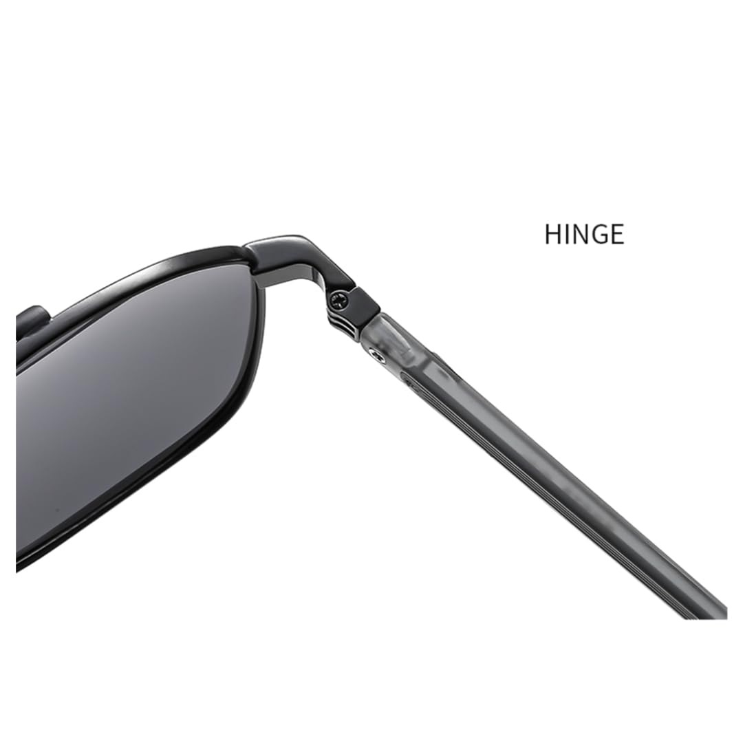 Gafas de sol polarizadas para hombre con protección UV400 y montura metálica para conducir.