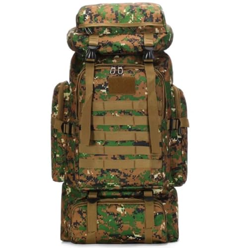 Mochila Cargueira Militar Tática Camping 80L Impermeável para Trilha Alças Ajustáveis (Camuflada)