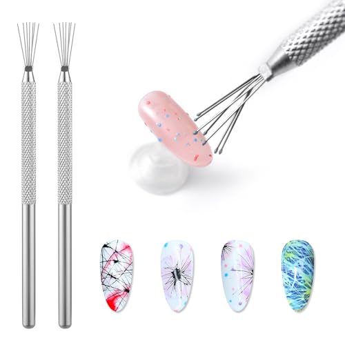 KADS 7-Pin Stainless Steel Nail Art Liner Tool - Precision Detailing for Professional Manicures and Nail Designs image 4