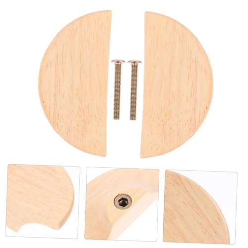 Tiradores de madera para muebles de cocina y armarios con placa estética 7