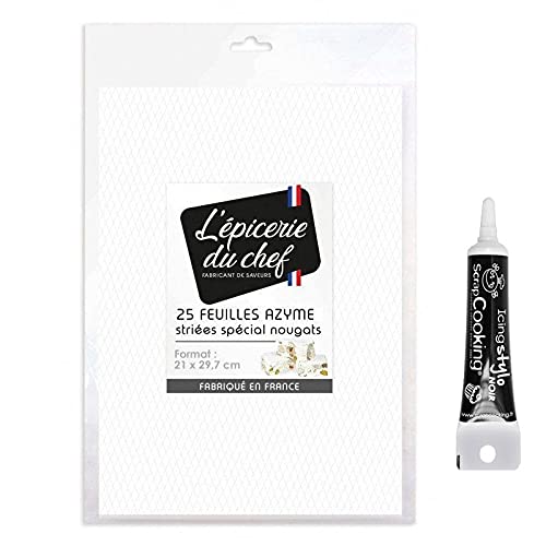 Feuilles azyme blanches pour nougat pain d'épice et stylo glaçage