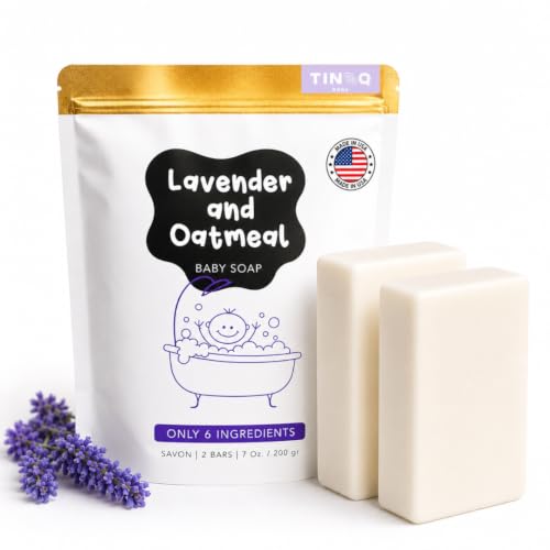 Baby Soap Bar For Sensitive Skin | Natural Bath Soap For Toddlers Kids Adults | Relaxing Organic Lavender Essential Oil | No Artificial Fragrance | Only 6 Ingredients | Vegan | No SLS | 2 Bars