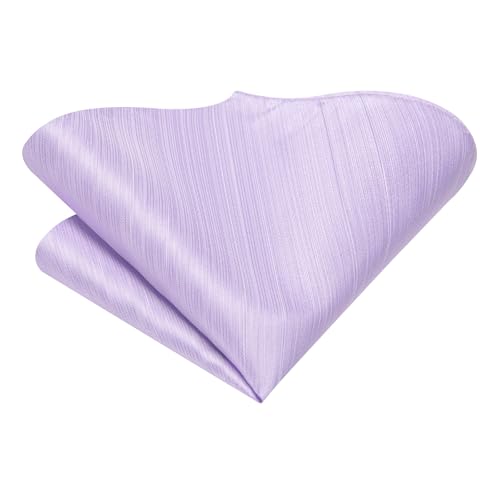Image of Hi-Tie Men Silk Ties Set with Flower Lapel Pin Necktie Pocket Square Cufflinks for Tuxedo Wedding Business