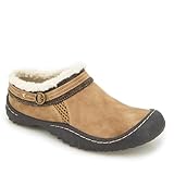 JBU Women's Ginger Faux Shearling Lined Slip On Casual Comfort Mule, Tan, 7.5