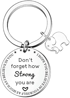 FMCC Elephant Gifts for Women Man Don't Forget How Strong You are Keyring Inspirational Birthday Christmas Graduation Gifts