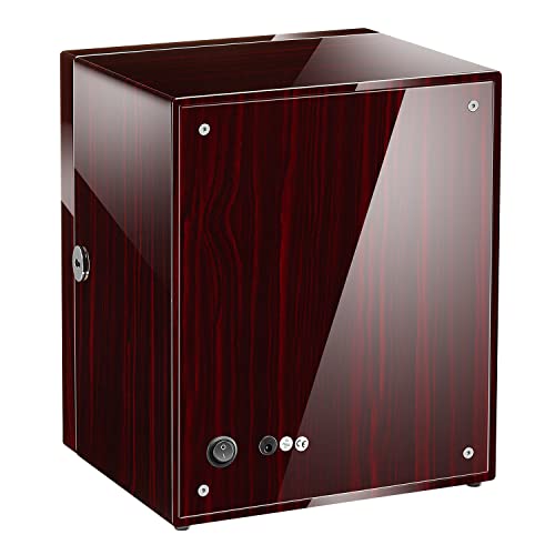 Jqueen Watch Winder For 6 Watches, Piano Finish With High-Gloss Lacquer, Upgraded Adjustable Watch Pillows, Powered By Quiet Japanese Mabuchi Motor #TOP6