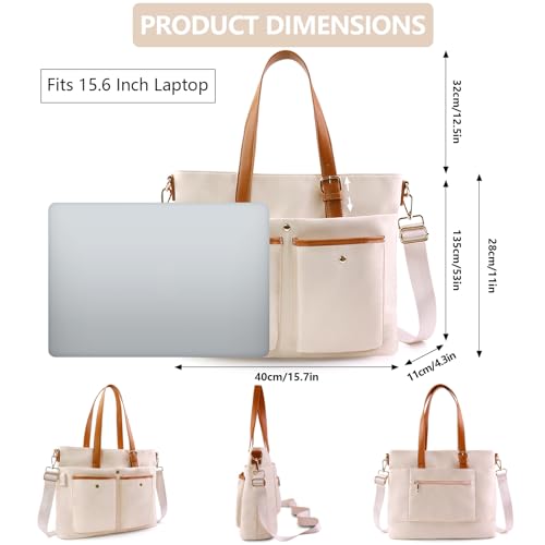 IBEE Work Tote Bag for Women with USB Charging Port Nylon Fits 15.6 Inch Laptop for Travel & Work with Zipper3