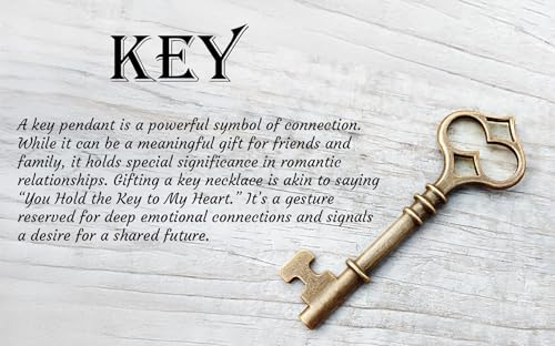 Antique Bronze Celtic Skeleton Castle Key Charm Pendant Adjustable Cord Necklace2