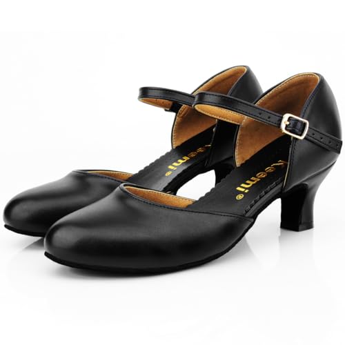 Keemi Latin Dance Shoes Character Shoes for Women,Non-Slip Ankle Strap Dancing Heels for Salsa Tango Wedding Flamenco,2.3"2