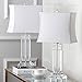 SAFAVIEH Lighting Collection Olympia Crystal 24-inch Bedroom Living Room Home Office Desk Nightstand Table Lamp Set of 2 (LED Bulbs Included)
