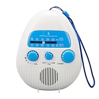 Sarini Wasserdichtes kabelloses FM-Badezimmerradio,tragbares AM-FM-Duschradio,eingebauter Lautsprecher,batteriebetriebenes Digitalradio mit Tragegurt