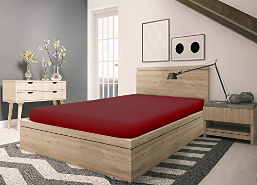 SETEX Fitted Sheet, Flannelette, DarkRed, 90 x 200 - Image 4