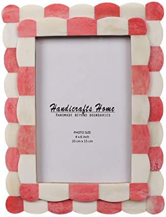 Handicrafts Home Photo Picture Frame - 4" x 6" Handmade Gift Photo Frames - Green & Red New Years Gift