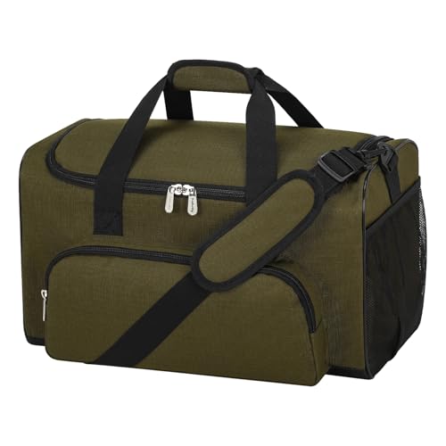 Image of 25L Small Gym Sport Duffle Bag, 17 inch, Olive Green | Multi Pockets, Sturdy, For Gym, Sport, Weekender Travel, Workout, Training