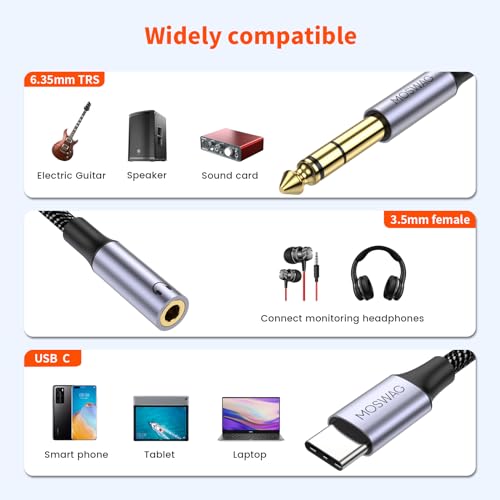 Cable USB C a 6.35mm Audio Estéreo 5M MOSWAG miniatura 3