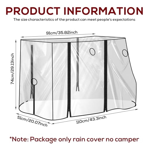 Regenschutz Für Bollerwagen Kinder, Bollerwagen Regenschutz, Regenschutzhülle Für Klappbaren Bollerwagen, Universal Regenschutz Regenverdeck Universal Regenabdeckung Transparent(110 * 74 * 51 Cm)