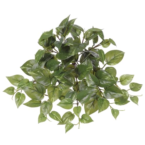 SilksAreForever 12" Hanging Medium Pothos Leaf Silk Plant -2 Tone