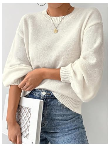 SOLY HUX Women's Crewneck Knitted Fall Sweater Long Sleeve Shirt Pullover Casual Knitwear3