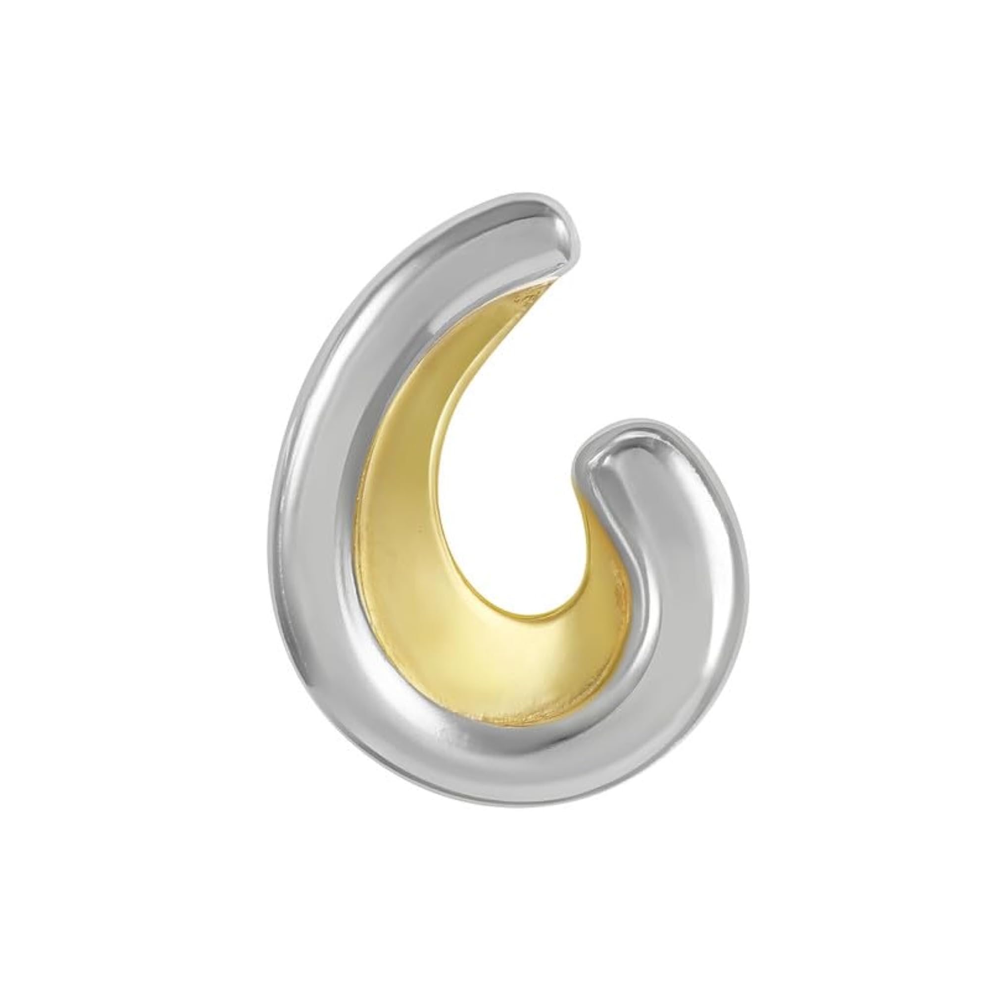 Women's 925 Sterling Silver Dual-Tone Scooped Studs