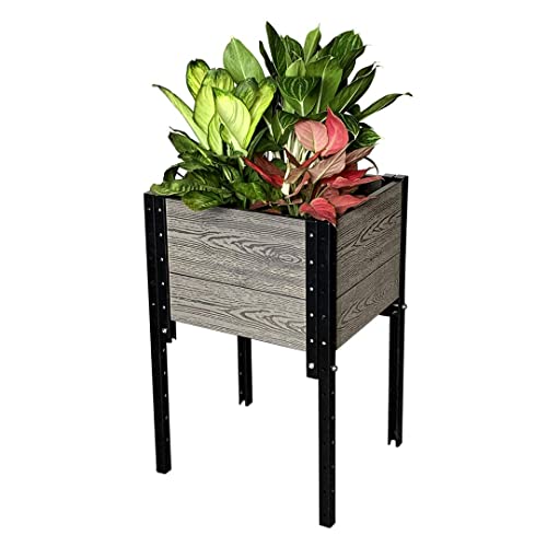 Everbloom Modular Elevated Wood Plastic Composite Planter Box in Gray 19
