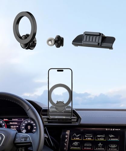 MaserWeller Kfz-Handyhalterung für Audi A3 S3 RS3 Zubehör 2021 2022 2023 2024 2025, 360° drehbar, kompatibel mit MagSafe, Handyhalterung beeinträchtigt nicht die Lüftungsschlitze