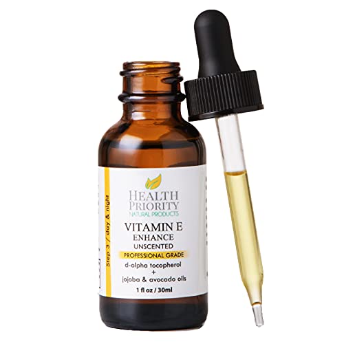 Organic Vitamin E Oil - Small Batch, Hand Made in South Carolina Using Sunflower Oil. Nourish Your Face and Repair Damaged Skin Naturally. (Unscented, 1 Fl Oz (Pack of 1))