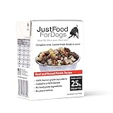 JustFoodForDogs PantryFresh Dog Food, Human Quality Ingredients Ready to Serve Food for Dogs - Beef & Russet Potato (Set of 6)