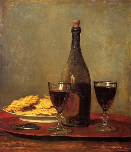 Lienzo cuadro de 60x90cm con escena de vino y bandeja