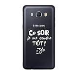 ZOKKO - Carcasa J5 2016 con texto en francés «The Soir Je me Capa tot», flexible, transparente, tinta blanca