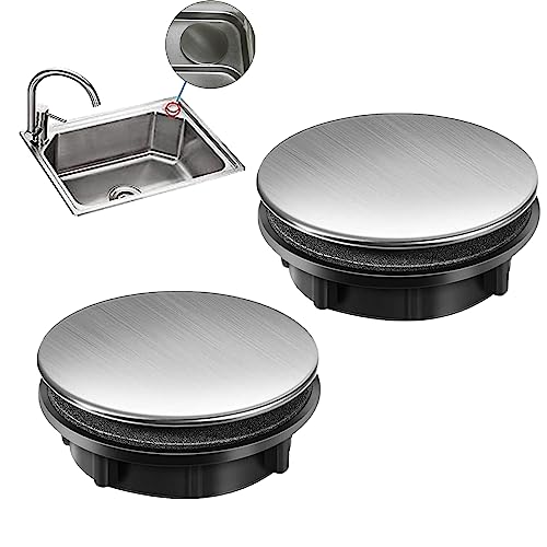 2 Stück Küchenarmatur Lochabdeckung Edelstahl Spülbecken Wasserhahn Loch Platte Stopper Abdeckung Blanking Metall Stecker für Durchmesser 0,98 bis 3 cm (35 mm kurz)