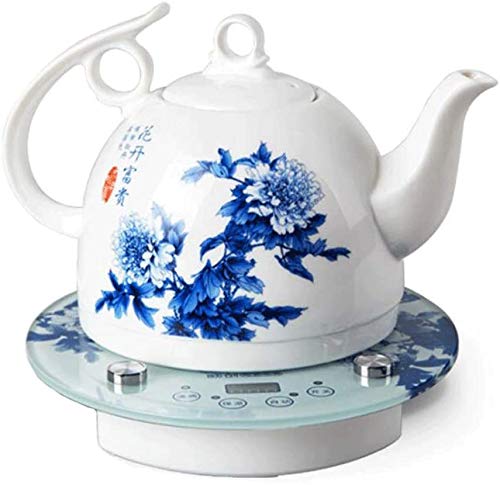 Haushaltskeramik Wasserkocher intelligente Steuerung blau und weiß Porzellan Krug kocht Wasser schnell für Tee Kaffeesuppe Haferflocken 1L