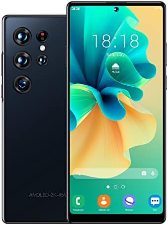 JIASEN C21s Unlocked Smartphones,6.8inch Waterdrop Screen,4GB RAM+128GB ROM Dual Sim Cellphone,5000mAh Battery,OTG Reverse Charging,Android Smartphone 24+48 MP,Fingerprinr Lock & Face ID(Black)